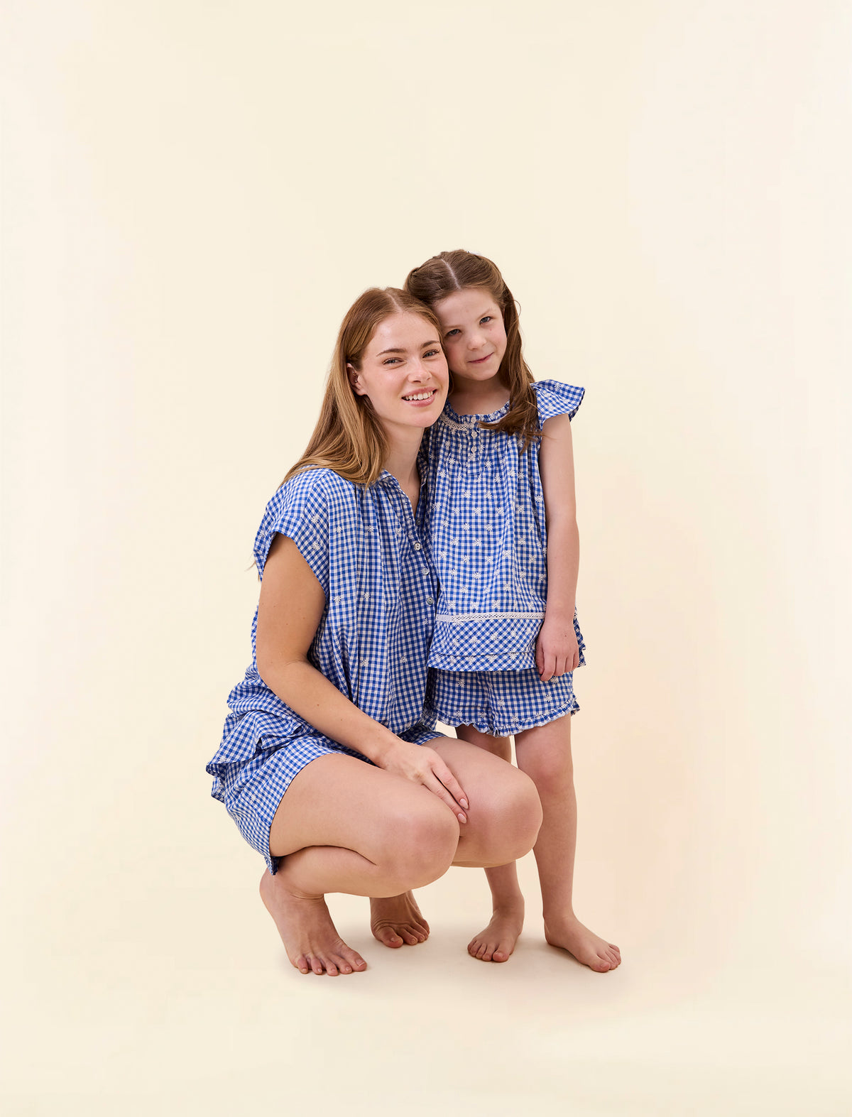 Kids Daisy Gingham Flutter Boxer PJ Set