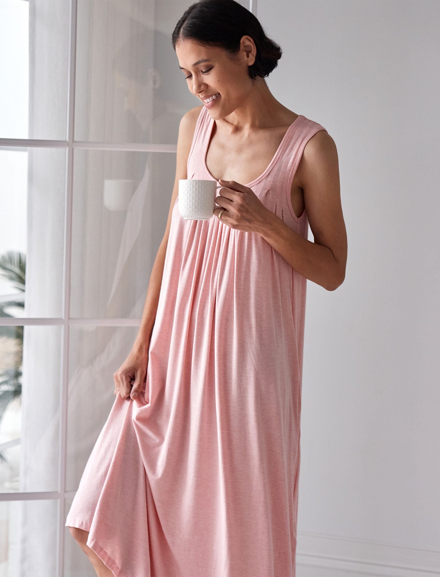 Kate Modal Soft Pleat Front Maxi Nightie