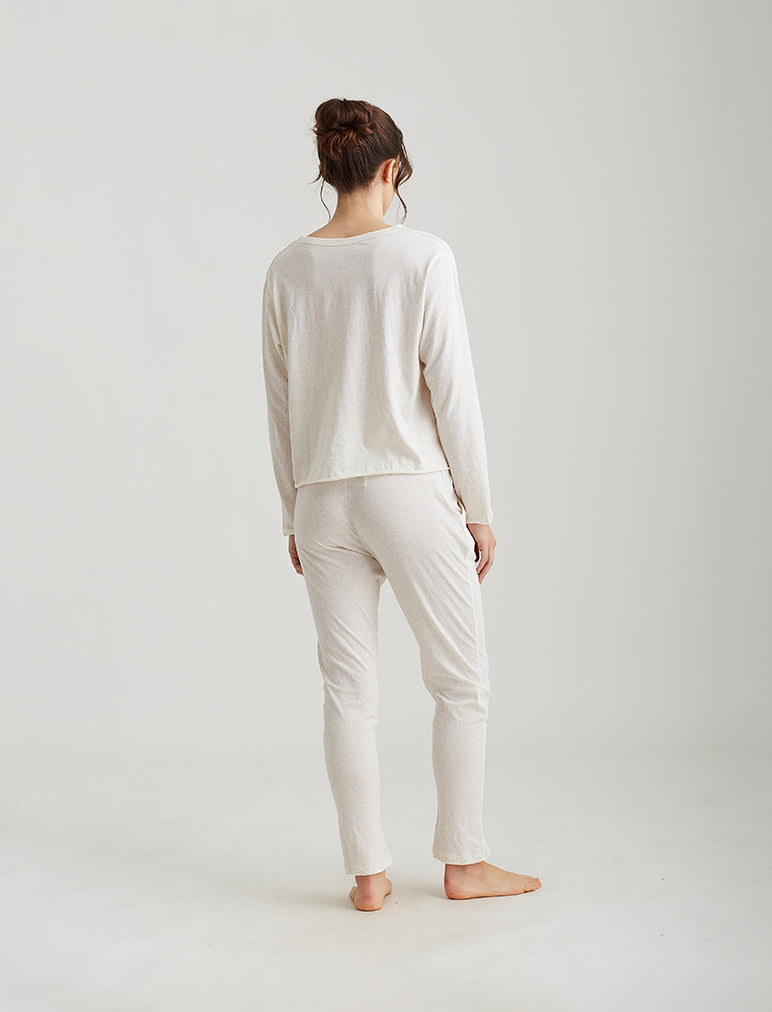 LOUNGEWEAR-PAJAMA SET | ORGANIC COTTON CAMBRIC | NATURAL DYE PETAL ECO-PRINT