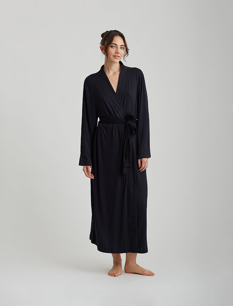 Papinelle  Modal Soft Maxi Robe in Black – Papinelle Sleepwear AU