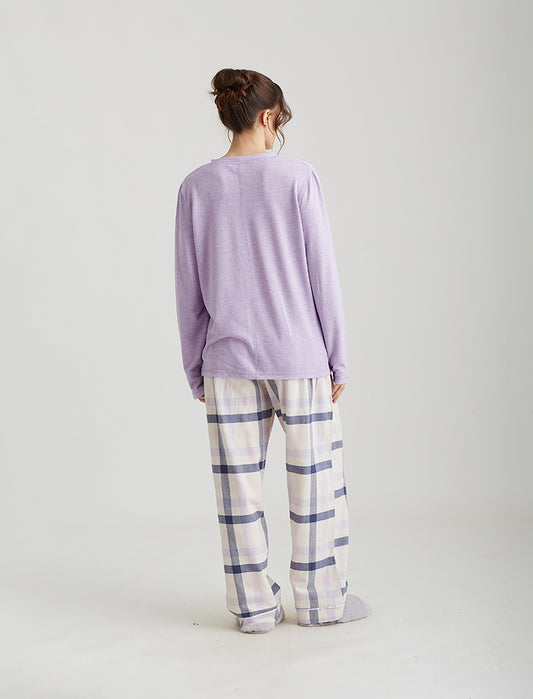 Organic Cotton Plaid Pant and Feather Soft Top