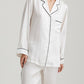 Sylvie Silk Piped Full Length PJ