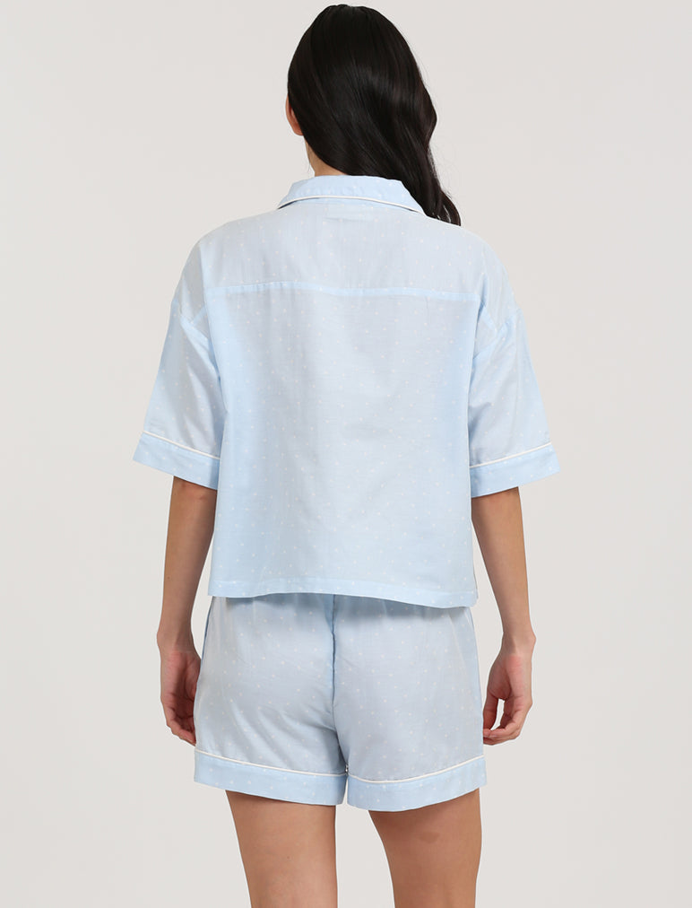 Luxe Blue Spot Boxer PJ Set