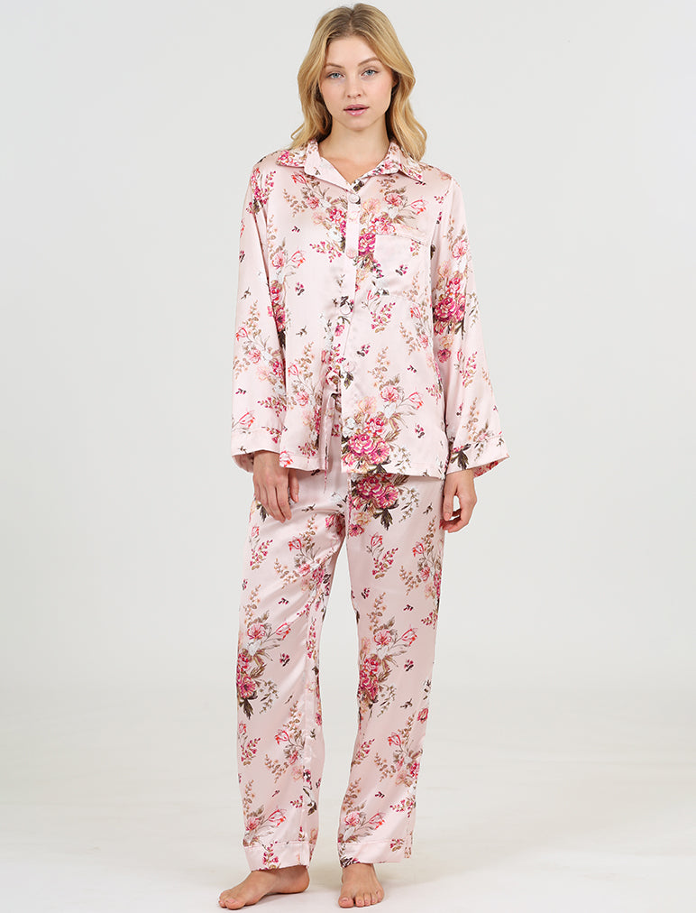 Lou Lou Silk Piped Full Length PJ