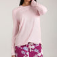 Alice Floral Pant and Feather Soft Top in Fuchsia/Light Pink