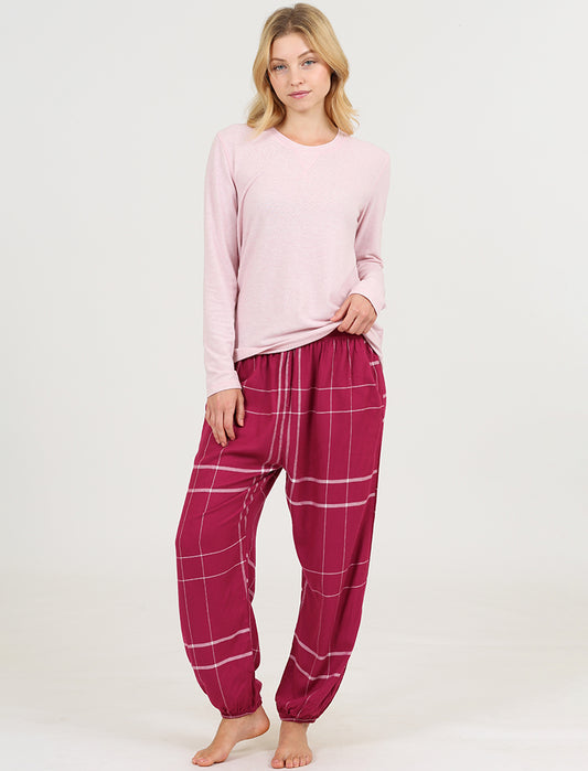Comfy Plaid Jogger and Feather Soft Top