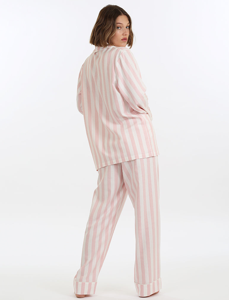 Cotton Stripe Full Length PJ