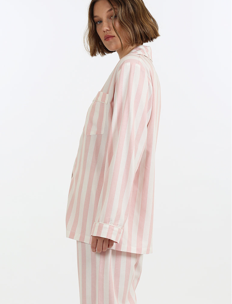 Cotton Stripe Full Length PJ