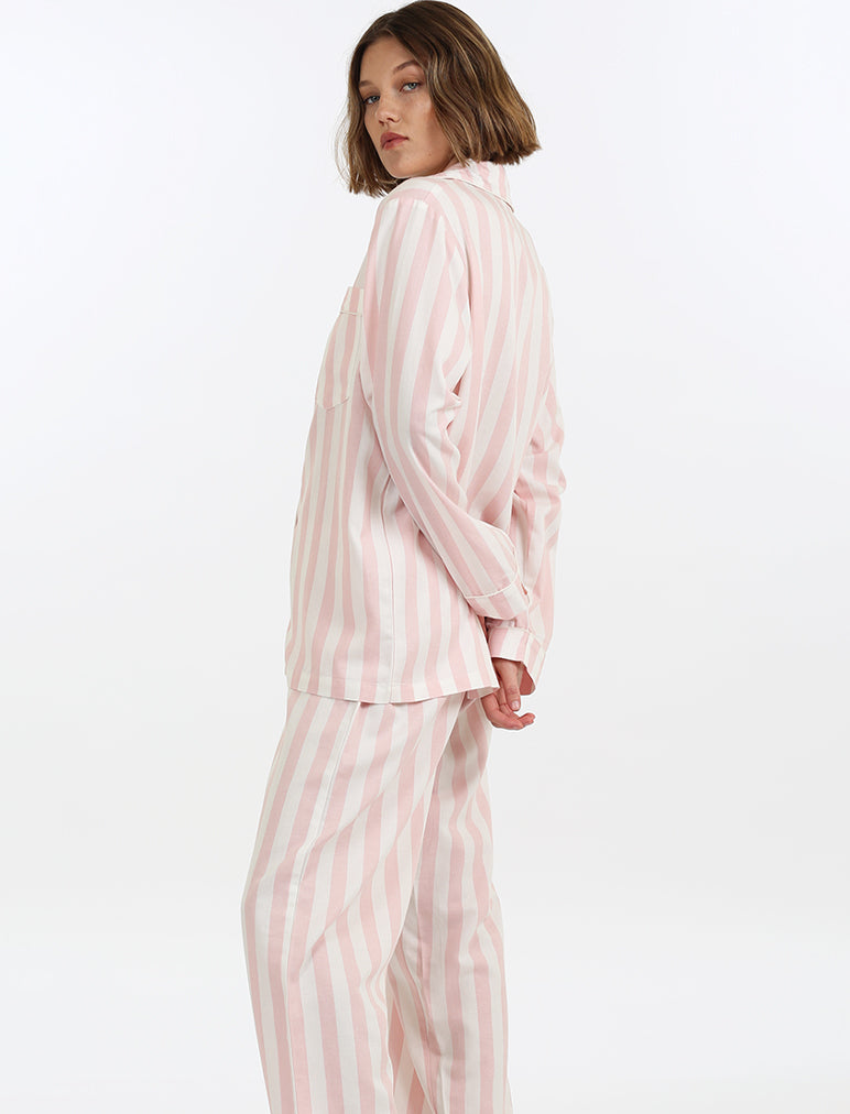 Cotton Stripe Full Length PJ