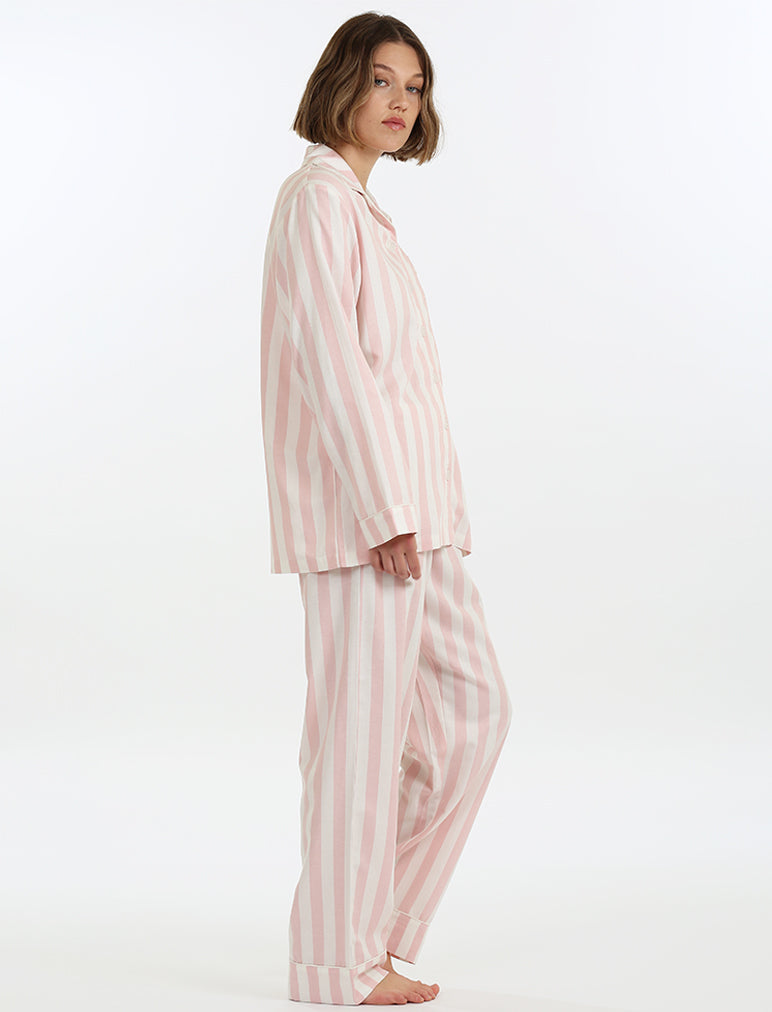Cotton Stripe Full Length PJ