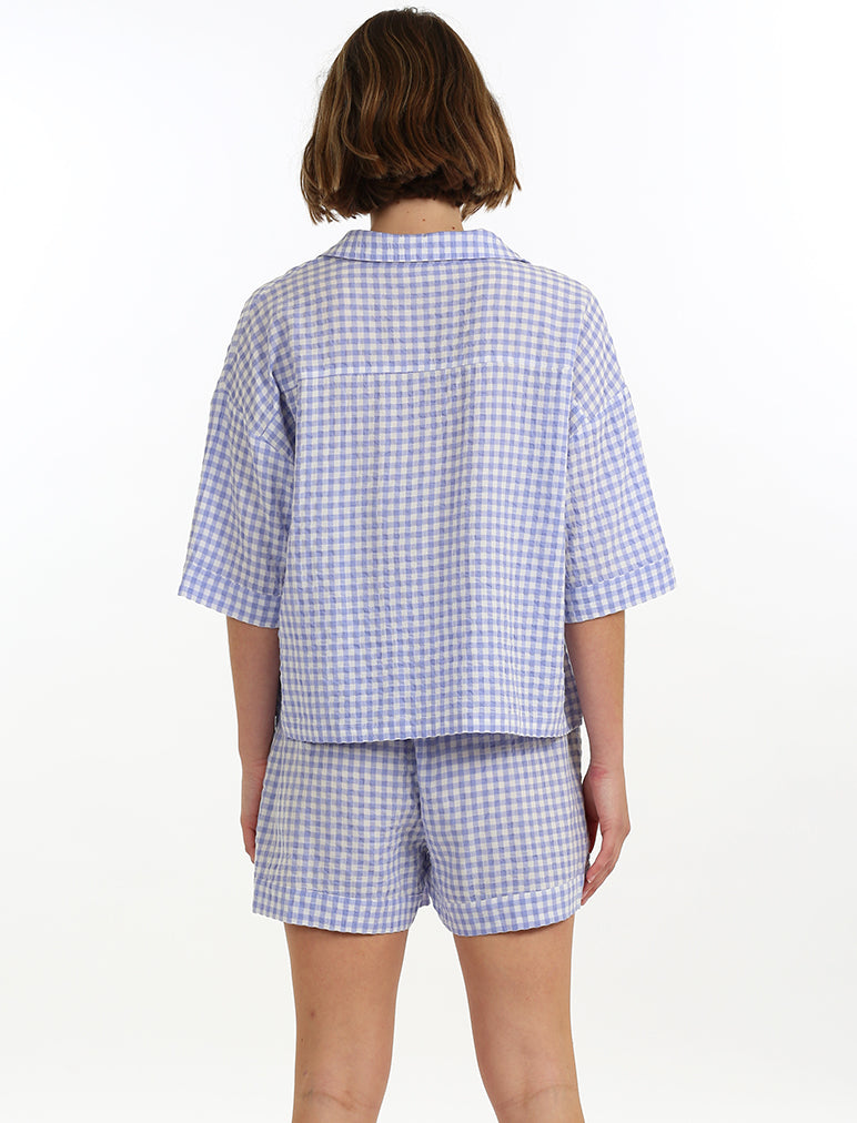 Seersucker Gingham Boxer PJ Set