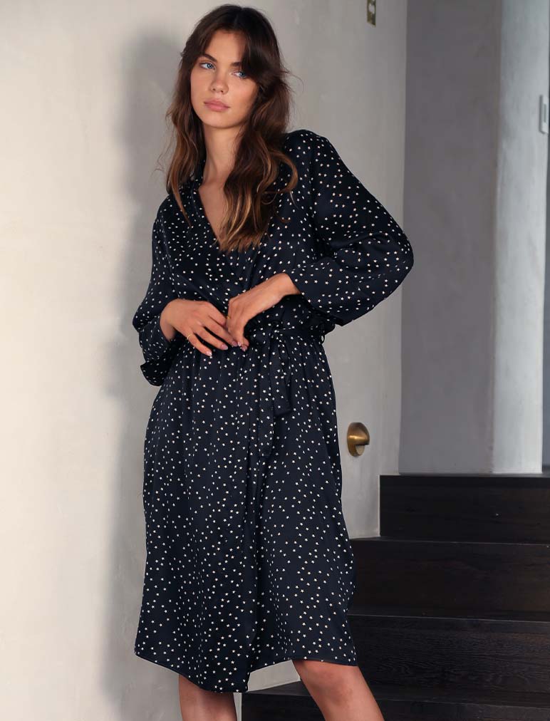 Starry Silk Robe